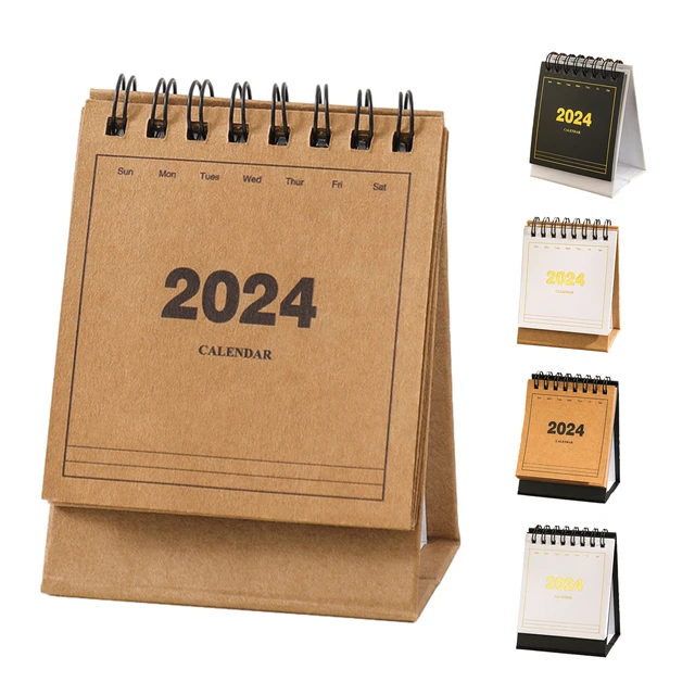 2024 MONTHLY CALENDAR Stand up Small Spiral Desk Minimalist Table
