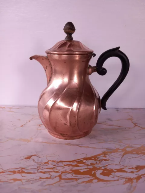 Antique Small Art Nouveau Design Very Rare  Copper Coffee Pot Lined 1900s.17cm. 2