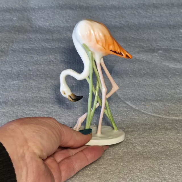 🔅 FIGURINE OISEAU EN PORCELAINE ALLEMANDE Rosenthal flamant rose