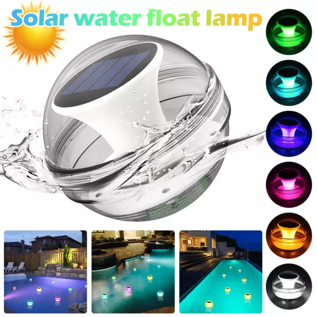 Solar LED RGB Light Outdoor Garden Pond Swimming Pool Floating Waterproof Lamps