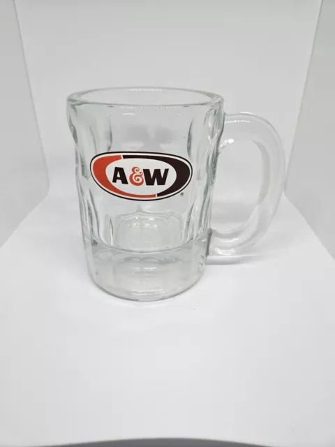 Vintage A&W Root Beer Mug Original Rare size 7 oz. 4.25" tall THICK HEAVY GLASS