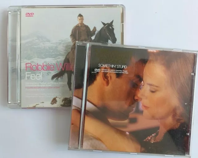 ROBBIE WILLIAMS ◙ LOT 2 x DVD SINGLE AUDIO VIDEO ◙ FEEL + SOMETHIN' STUPID