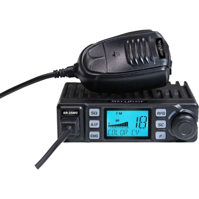 Stryker Sr-25Mc Compact 10 Meter Amateur Radio W/ 7-Color Display & Microphone