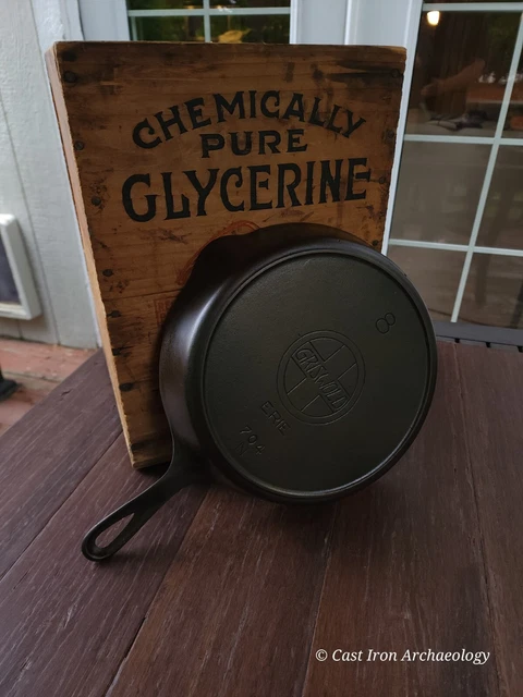 Griswold "ERIE" #8 Cast Iron Skillet With Large Slant Logo And Heat Ring Restore