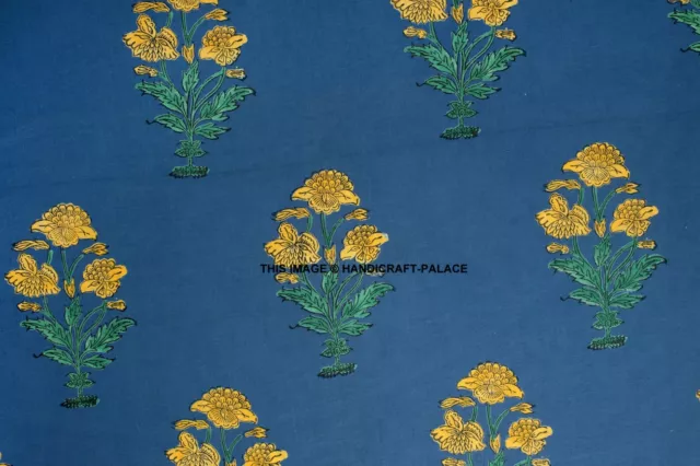 Indien Coton Voile Tissu Fleur Bloc Imprimé Handmade Couture Matériel Par Yard