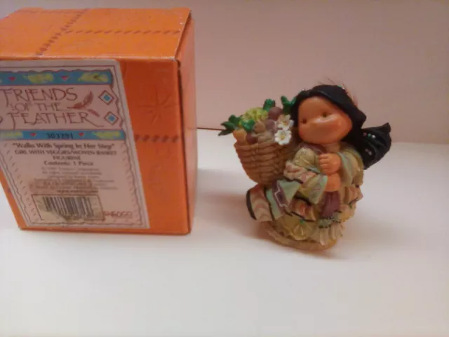 Friends Of The Feather 1997 "Girl With Veggies" Figurine, Enesco #303291