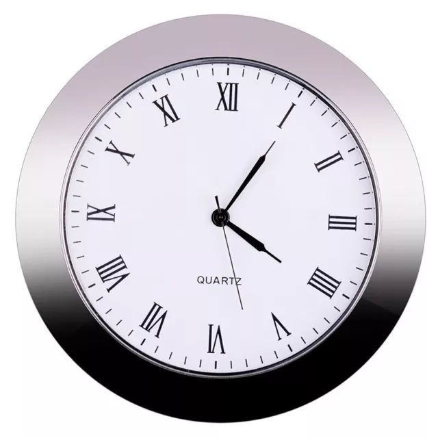 Mini Clock Quartz Movement Insert Round Bezel Roman Numerals 65mm Watch Face New