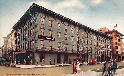 Saint Nicolas Hotel Building Historic Landmark Springfield Illinois IL Postcard