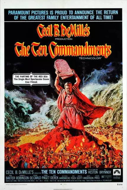 THE TEN COMMANDMENTS Movie POSTER 11x17 E Charlton Heston Yul Brynner Anne