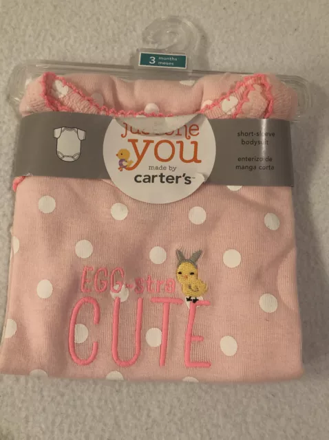 NWT Carters Just One You Baby Girl First Easter Pink Bodysuit Eggstra Cute Gift