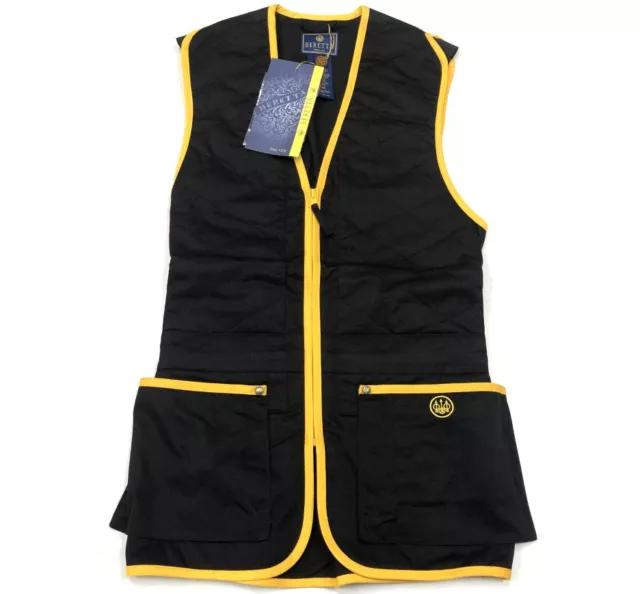 Beretta Trap Vest - Black And Gold Clay Pigeon Shooting Vest / Skeet Vest