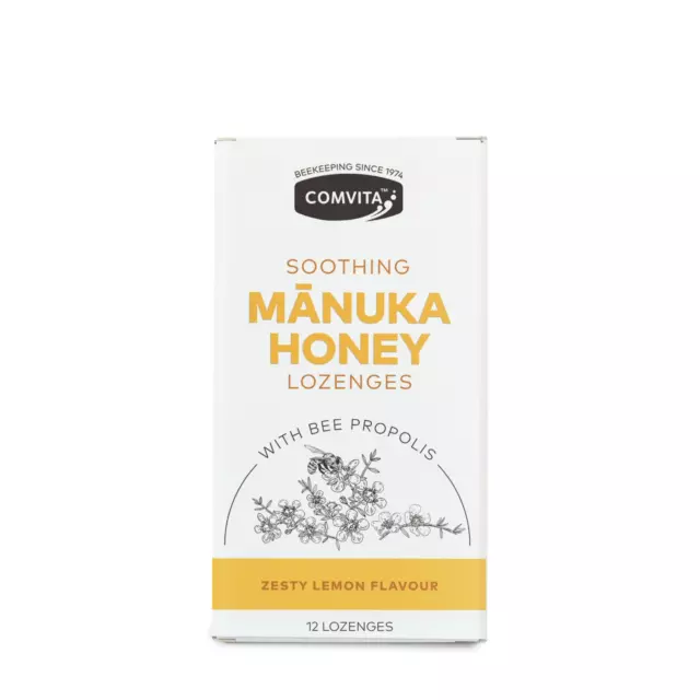 Comvita Calmante Manuka Miel Pastillas Con Abeja Propolis & Zesty Limón Sabor 1