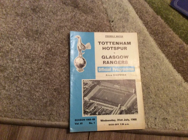 1968 Friendly Tottenham Hotspur V Glasgow Rangers 10