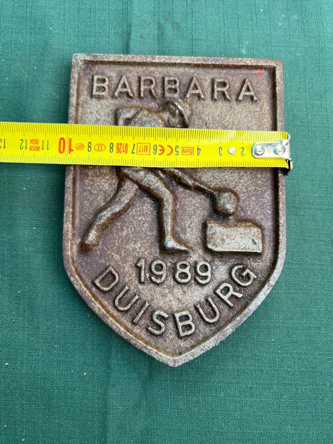 Vintage German metal plate BARBARA FEIER DUISBURG 2