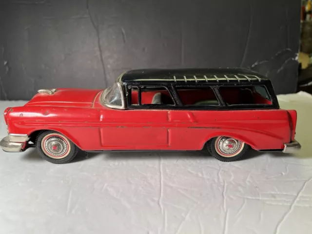 Rare 1956 Chevrolet Nomad 2 Dr Station Wagon Friction Tin Car - Bandai Japan