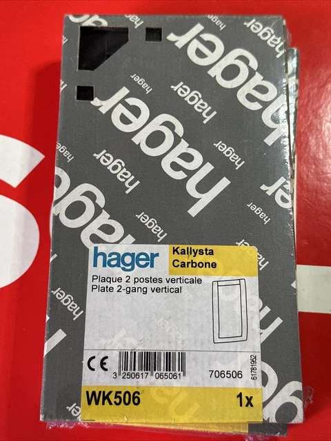 Plaque HAGER Kallysta carbone 2 Poste verticale WK506