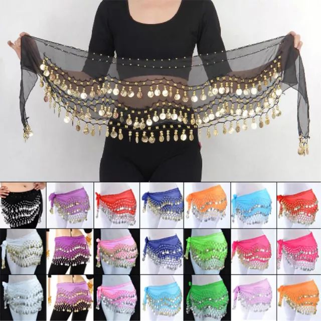 Belly Dance Dancing Belt Hip Scarf Wrap Tribal Sash Skirt Golden Body Chain Sexy