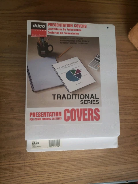 IBICO Presentation Covers White Grain Binding Systems Traditional Series 25 Sets