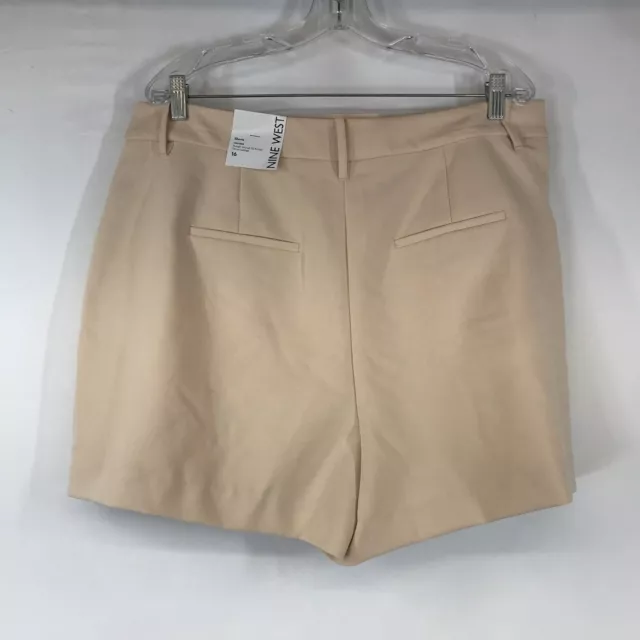 Nine West - Women's Size 16 - Cream High Rise Pleated Front Shorts 3