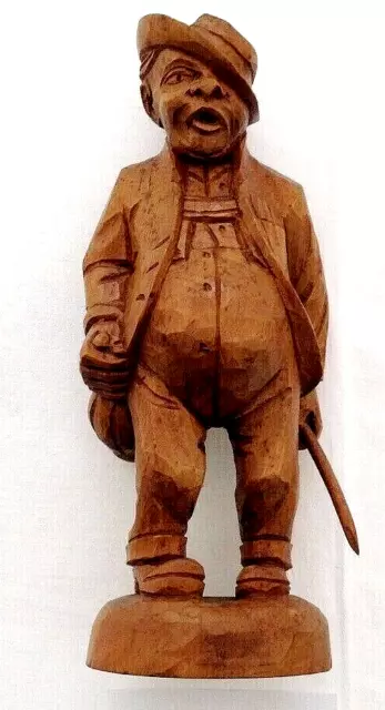 Wood Art Carving Man Hand Carved Holland Vintage