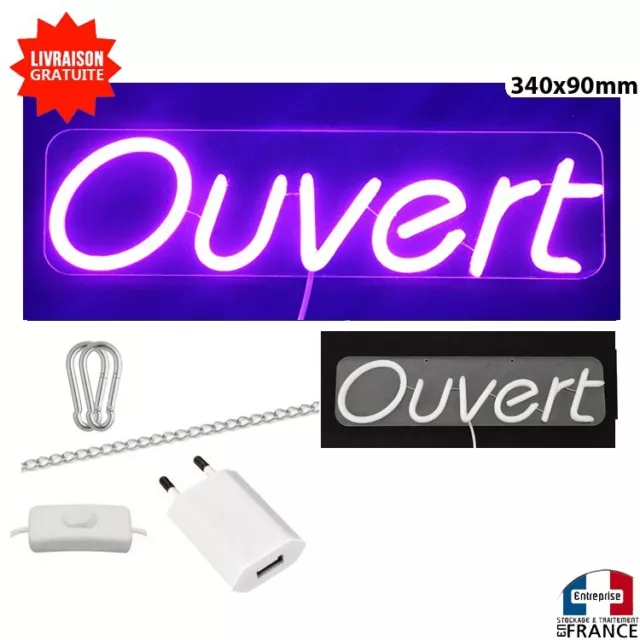 Panneau enseigne lumineuse Neon led  à suspendre Ouvert magasin murale signs