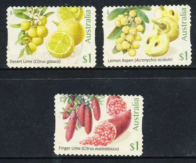 Australia 2019 Bush Citrus, set of 3 peel & stick stamps, used