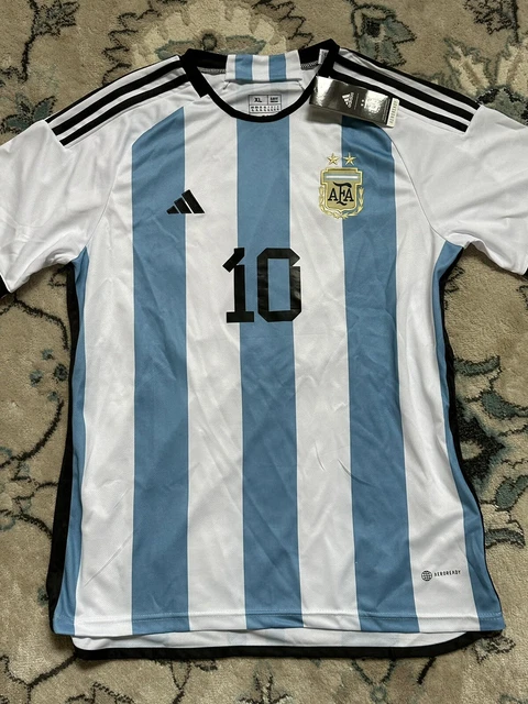 LIONEL MESSI 2022 World Cup Argentina White Blue New Mens 1X Large