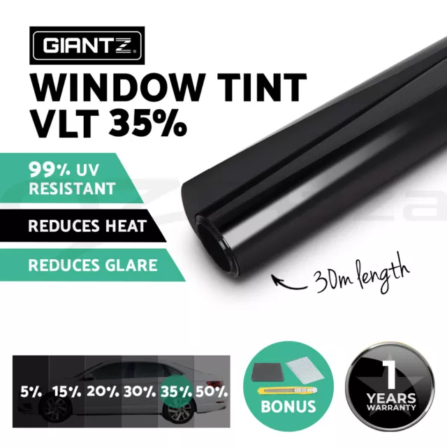 Giantz Window Tint Film Black Roll 35% VLT Home House 152cmX30m Tinting Tool