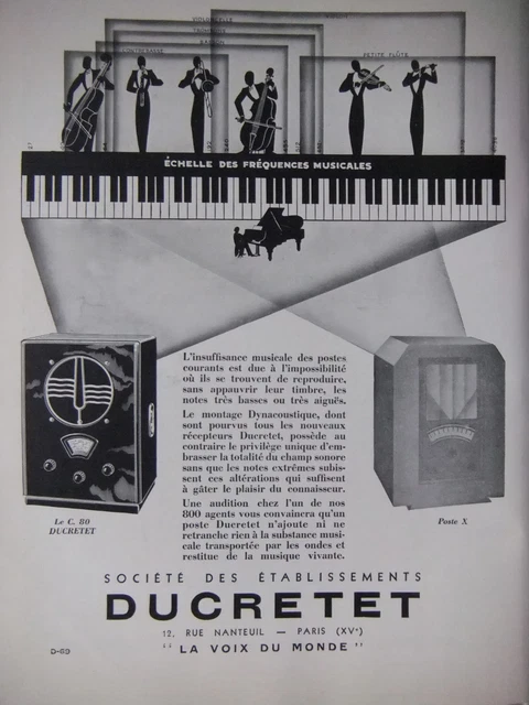 1933 Press Advertising Post X Le C80 Ducretet - Advertising