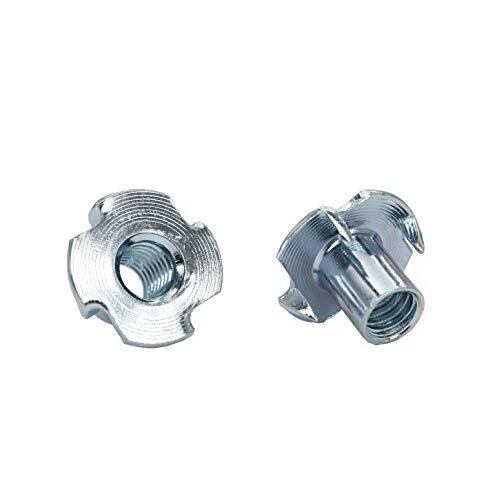 binifiMux 100pcs 1/4-20 x 5/16 Imperial 4 Pronged Tee Nuts Carbon Steel T Nu