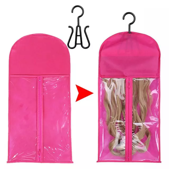 Wig Hangers Hair Extension Carrier Storage Case Wig Stands Dust Proof Bag New Q5