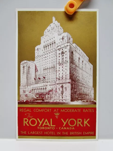 Vintage - Postcard - The ROYAL YORK Hotel - TORONTO, CANADA - 4 Cents Stamp