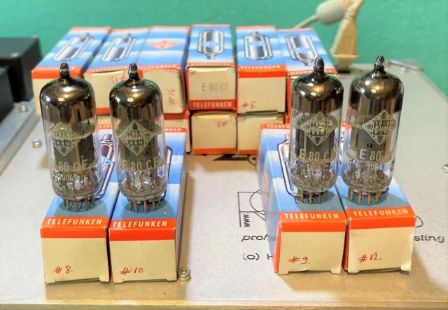 DIAMOND matched pair E80CF Telefunken/Mullard  gold pin Roe full data