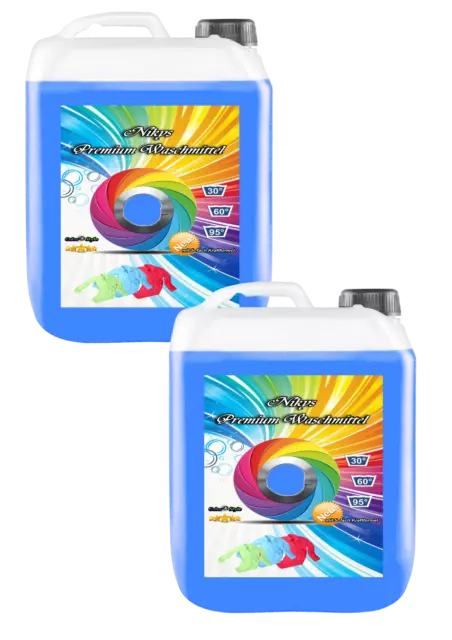 2x 10 L Premium Waschmittel Flüssigwaschmittel Vollwaschmittel Waschpulver Gel