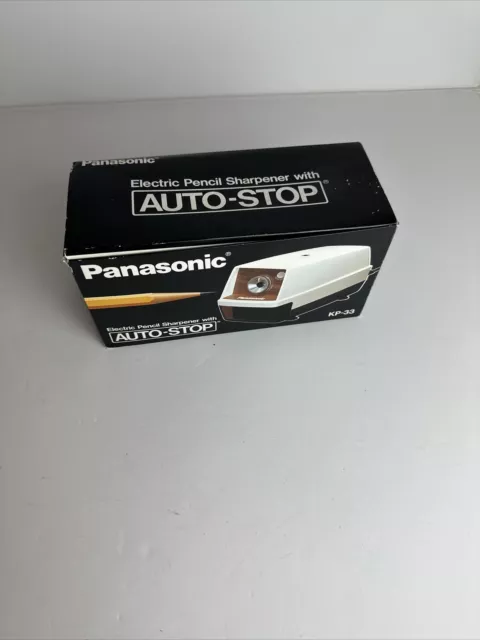 Vintage Panasonic Auto Stop Electric Pencil Sharpener Black Model KP-33