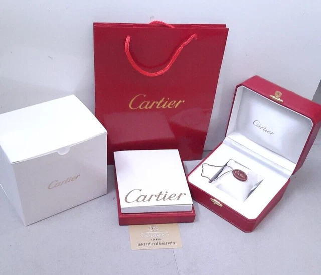 Caja de reloj Cartier de madera genuina con kit completo para presentación...