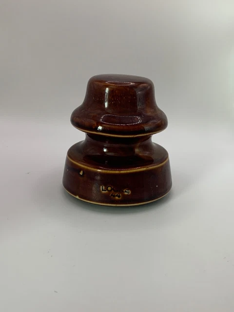Locke 44 USA Glazed Ceramic Porcelain Insulator Brown