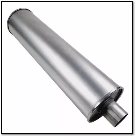 Glass Packed Baffled Truck Muffler 6" Round X 24" Long X 3" In/Out