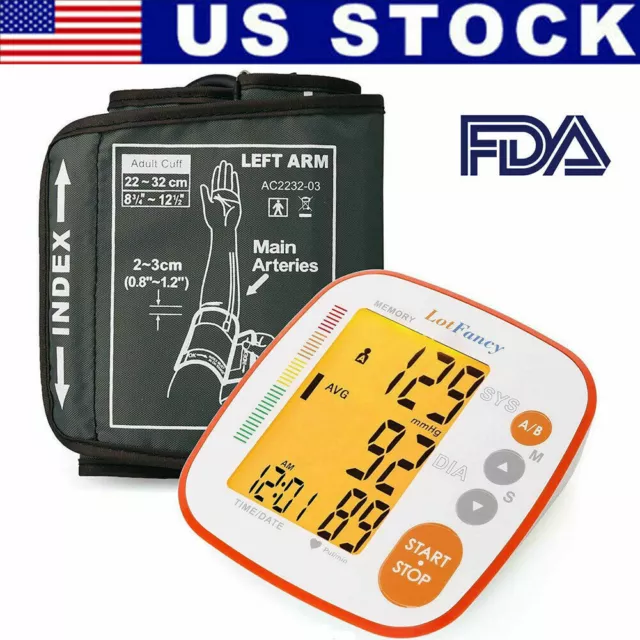 Automatic Arm Blood Pressure Monitor Digital Pulse Heart Rate Machine BP Cuff