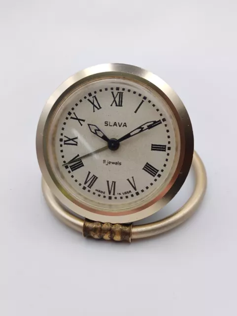 RARE MADE IN USSR SOVIET SLAVA СЛАВА 2MChZ ALARM CLOCK 11 JEWELS