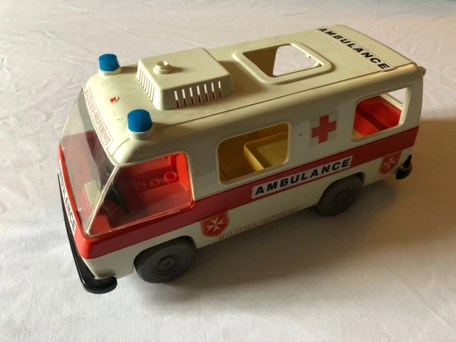 Playmobil 3456 Ambulance Vintage 1987 - Toit Blanc, Complète, Boîte Très Bon état - Allemagne