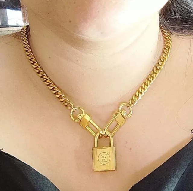 Louis Vuitton Authentic Lock  With  Necklace,LV Lock Pendant , LV necklace  20"