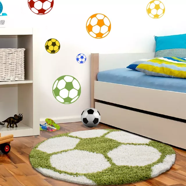 Alfombra infantil alfombra de habitación infantil pelotas fútbol baloncesto redondo verde