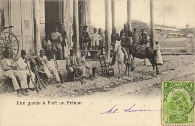 PC HAITI CARIBBEAN PORT-au-PRINCE UNE GARDE Vintage Postcard (b52112)