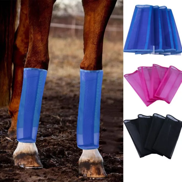 4Pcs/set Horse Protective Gear Fly Boots Horse Leg Guards Proof Mosquitoes Bites