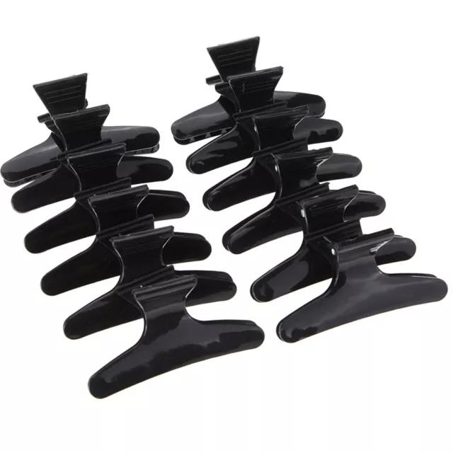 New Hot Butterfly HAIR CLIPS Salon Hairdresser Clamps Claw Grip Black 8cm UK