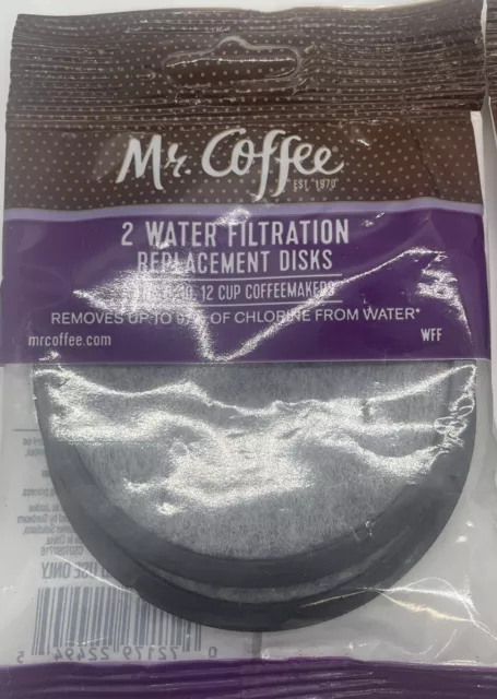 Mr. Coffee Water Filtration Replacement Disks Model WFF -  2 count - New in Pkg