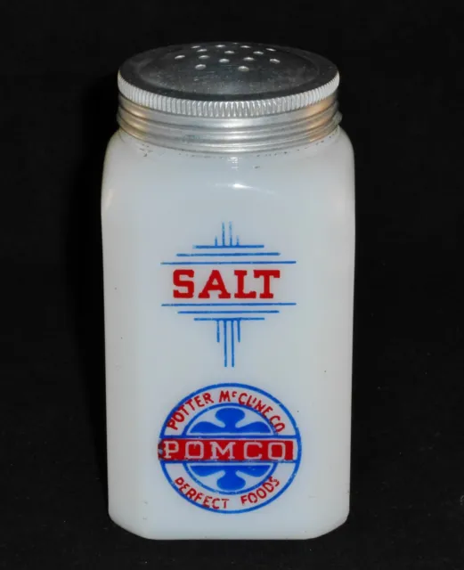 HTF Tipp City McKee Pomco SALT Range Shaker Milk Glass Depression Era 4"