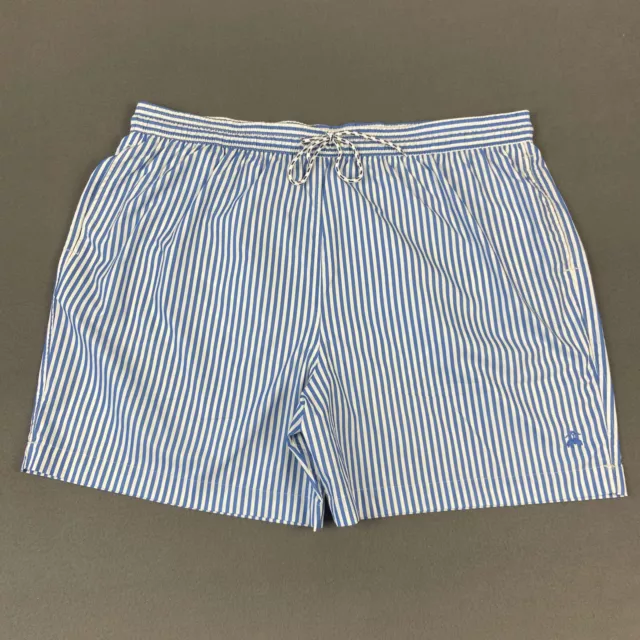 Brooks Brothers Shorts Mens XXL Blue Striped Mesh Lined Swim Trunks Beach Preppy