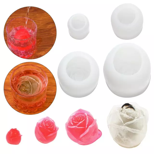 DIY HOME FLOWER 3D Rose Mold Silicone Baking Mold Ice Tray Ice Cube Mould  $9.96 - PicClick AU